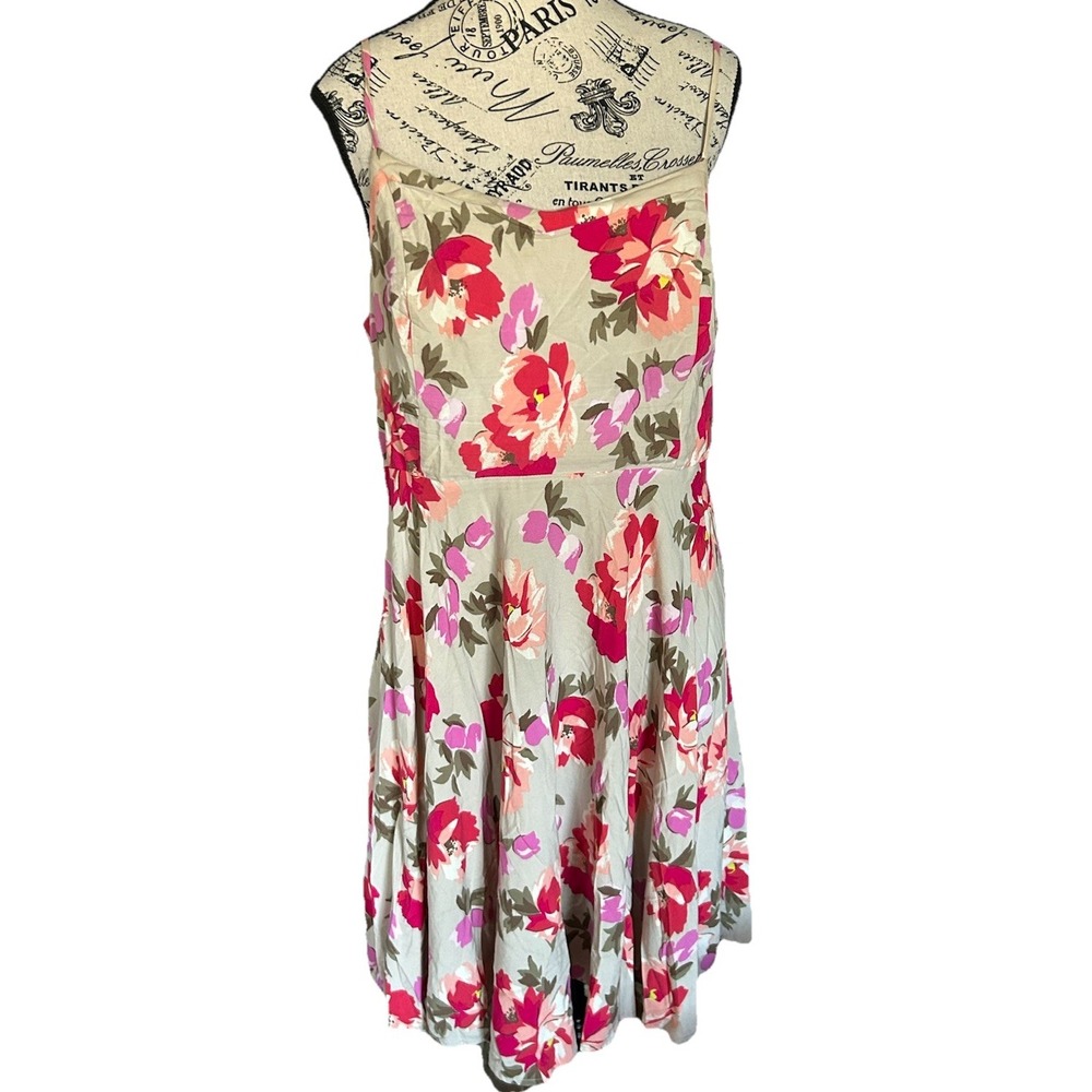 Women's‎ Old Navy Floral Midi Sun Dress Size L Stretch Sleeveless Cottagecore